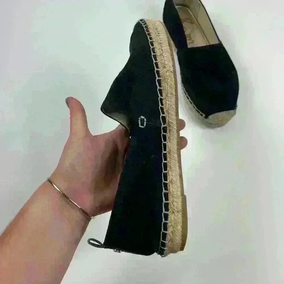 Sam Edelman Womens Carrin Platform Espadrille Slip-On Black Suede 8 Sandal Shoe - Picture 6 of 15